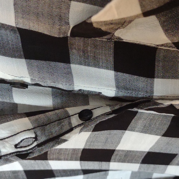Terra & Sky Women's OX 14W black buffalo plaid button down long sleeve shirt - Picture 4 of 6